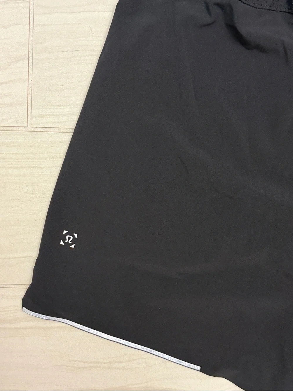 Lululemon x Peloton Men's Surge Running Shorts Black Purple Logo 5